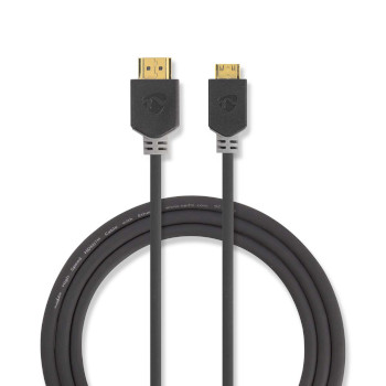 [CVBW34500AT20] Nedis CVBW34500AT20 HDMI 2.0-Kabel met Ethernet HDMI - Mini-HDMI 4K@60Hz 18 Gbps 2m Zwart