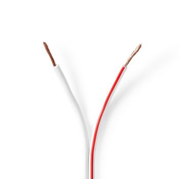 [CAGW1500WT1000] Nedis CAGW1500WT1000 Speaker-Kabel op rol 2x 1.50mm² CCA 100m Rood / Wit