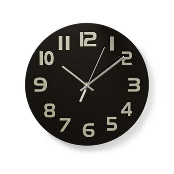 [CLWA006GL30BK] Nedis CLWA006GL30BK Wall Clock 300 mm Diameter Glass Black