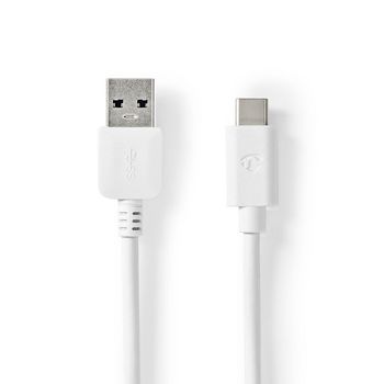 [CCGW61600WT20] Nedis CCGW61600WT20 USB 3.2 Gen 1-Kabel USB-A - USB-C 60 W 5 Gbps Vernikkeld 2m Wit 