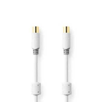 [CSBW40015WT100] Câble coaxial Nedis CSBW40015WT100 plaqué or 100 dB 75 ohms double blindage 10 m blanc