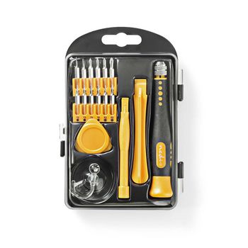 [CSTS10017] Nedis CSTS10017 Phone/Tablet/PC repair set 17-in-1 Zwart/Geel