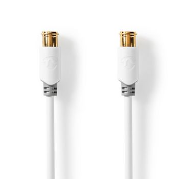 [CSBW41300WT100] Nedis CSBW41300WT100 Coax Cable F Quick Gold Plated 75 Ohm Double Shielded 10m White