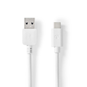 [CCGW61650WT10] Nedis CCGW61650WT10 USB 3.2 Gen 2-Kabel  USB-A - USB-C 60 W 10 Gbps Vernikkeld 1m Wit 