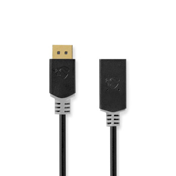 [CCBW37150AT02] Nedis CCBW37150AT02 DisplayPort-Kabel DisplayPort - HDMI vrouwelijk 4K@30Hz Verguld 20cm Zwart