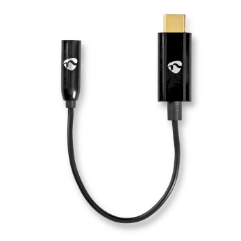 [CCBW65950BK015] Adaptateur USB 3.2 Gen 1 Nedis CCBW65950BK015 USB-C - Jack 3,5 mm 15 cm, nickelé, noir