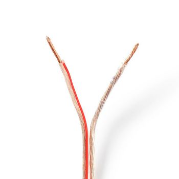 [CAGW1500TR250] Nedis CAGW1500TR250 Speaker-Kabel op rol 2x 1.50 mm² CCA 25m Rood / Transparant 