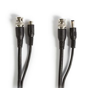 [CCTVCA10BK100] Nedis CCTVCA10BK100 CCTV-Security Kabel | BNC / DC | 10.0 m | Rond | PVC | Zwart | Gift Box