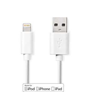 [CCGB39300WT20] Nedis CCGB39300WT20 Lightning Cable USB 2.0 Lightning - USB-A Male 480 Mbps Nickel-plated 2m White