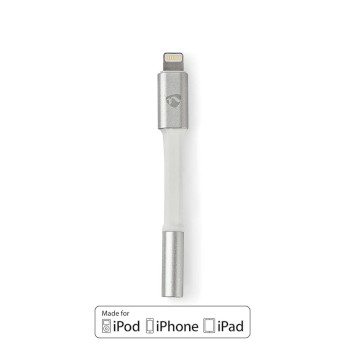[CCTB39950AL015] Nedis CCTB39950AL015 Lightning Adapter Lightning - 3.5mm Jack Female Gold Plated 15cm Silver