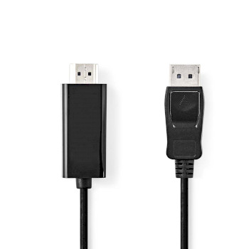 [CCGB37100BK20] Nedis CCGB37100BK20 DisplayPort Cable DisplayPort - HDMI 4K@30Hz Nickel-plated 2m Black