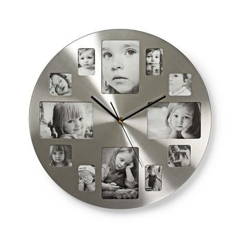 [CLWA003PH40] Nedis CLWA003PH40 Wall Clock 400mm Diameter Metal Silver
