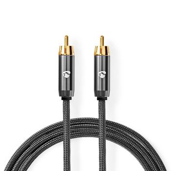 [CATB24100GY30] Nedis CATB24100GY30 Subwoofer Cable RCA Gold Plated 3m Gun Metal Grey