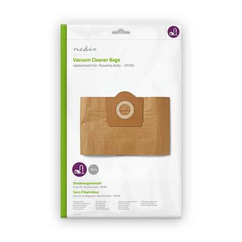 [DUBG110ROW10] Nedis DUBG110ROW10 Vacuum Cleaner Bag Rowenta Bully - ZR765 10 Pieces Paper Brown