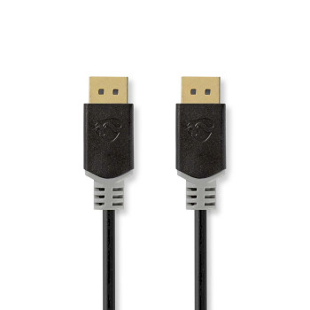 [CCBW37000AT20] Nedis CCBW37000AT20 DisplayPort-Kabel 4K@60Hz Verguld 2m Zwart