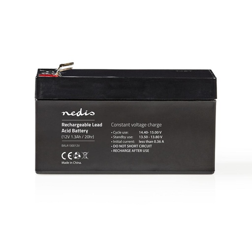 [BALA130012V] Nedis BALA130012V Rechargeable Lead Acid Battery 12 V 1300 mAh Black