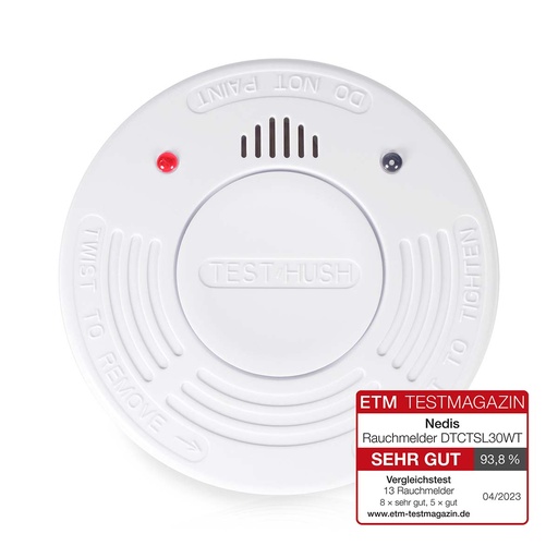 [DTCTSL30WT] Nedis DTCTSL30WT Smoke Detector Battery Powered 10 Years 85 dB White