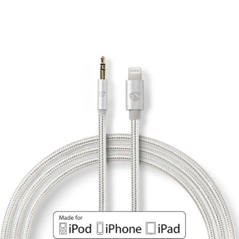 [CCTB39940AL10] Nedis CCTB39940AL10 Lightning Adapter Lightning - 3.5mm Jack Gold Plated 1m Silver