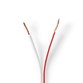 [CABR1500WT1000] Nedis CABR1500WT1000 Speaker-Kabel op rol 2x 1.5mm² 100m Rood / Wit