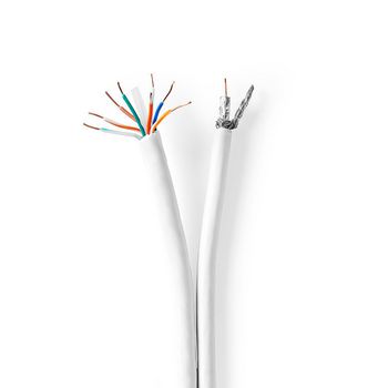 [CSGG4500WT500] Nedis CSGG4500WT500 Coax CAT6 Combi Cable on Reel RG58 75 Ohm Triple Shielded 50m White