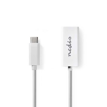 [CCGB64950WT02] Nedis CCGB64950WT02 USB 3.2 Gen 1 Network Adapter 1 Gbps USB-C - RJ45 Female 20cm Nickel-plated White