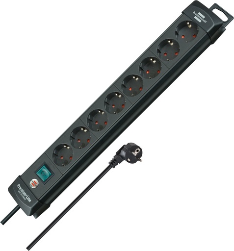 [1951180100] Brennenstuhl BN-1951180100 Socket Grounded 8-way 3m Black