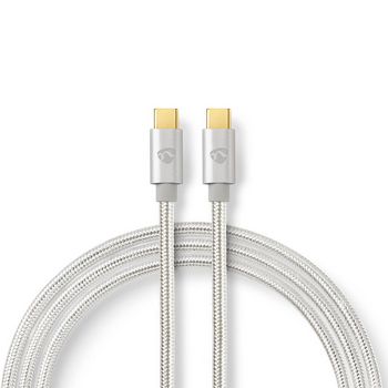 [CCTB64700AL20] Nedis CCTB64700AL20 USB 3.2 Gen 1-Kabel USB-C 60W 4K@60Hz 5Gbps Verguld 2m Zilver