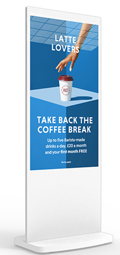 [L50HD9-TW] GeroScreen L50HD9-TW - 50" White Freestanding PCAP Touch Screen Posters