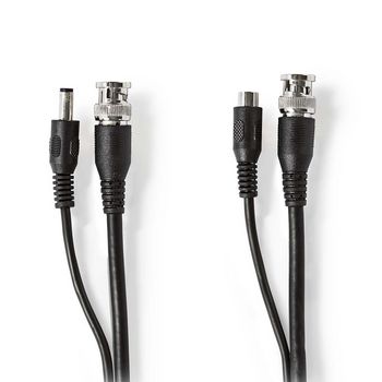 [CCTVCA10BK200] Câble de sécurité CCTV Nedis CCTVCA10BK200 BNC/DC 20 m Noir