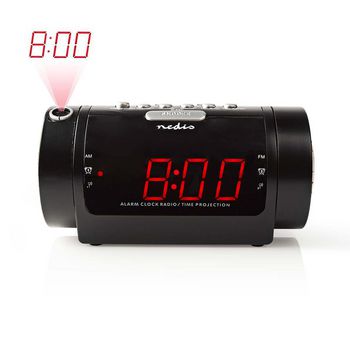 [CLAR005BK] Nedis CLAR005BK Digital Alarm Clock Radio 0.9" LED Display Time Projection AM/FM Black