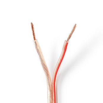 [CABR2500TR150] Nedis CABR2500TR150 Speaker-Kabel op rol 2x 2.5mm² 15m Rood / Transparant 