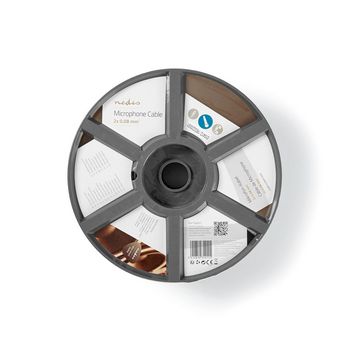 [CABR1508BK1000] Nedis CABR1508BK1000 Microfoonkabel op rol 2 x 0.08mm² 100m Zwart 