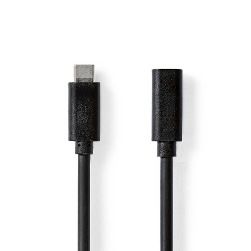 [CCGB64010BK20] Câble USB 3.2 Gen 1 Nedis CCGB64010BK20 USB-C - USB-C femelle 5 Gbit/s nickelé 2 m Noir