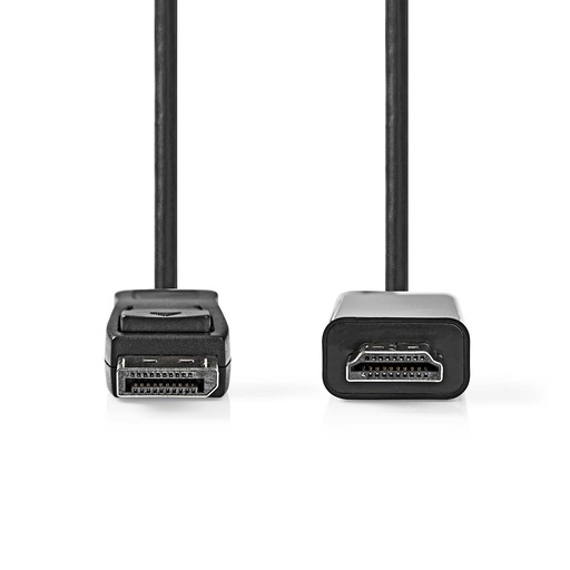 [CCGL37100BK10] Câble DisplayPort Nedis CCGL37100BK10 DisplayPort - HDMI 1080p nickelé 1 m Noir