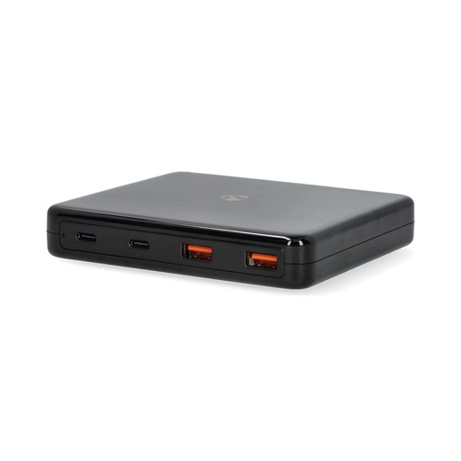 [DCGPD65W100BK] Nedis DCGPD65W100BK Bureaulader 65 W Outputs: 4 USB-A / USB-C Zwart