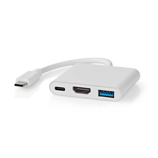 [CCGB64770WT01] Nedis CCGB64770WT01 USB 3.2 Gen 1 Multi-Port Adapter USB-C - HDMI / USB-A / USB-C 5 Gbps 10cm White