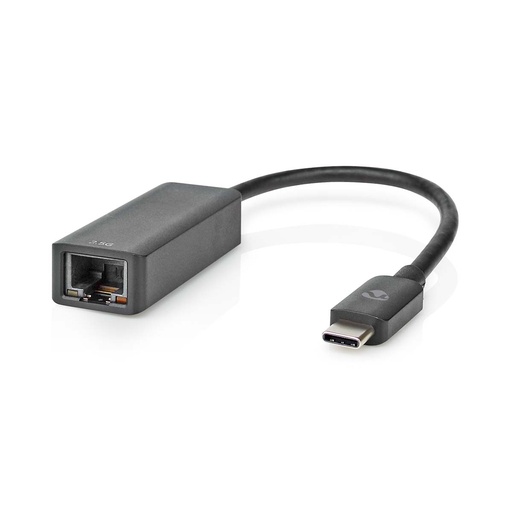 [CCGB64960BK02] Adaptateur réseau Nedis CCGB64960BK02 USB 3.2 Gen 1 2,5 Gbit/s USB-C - RJ45 femelle 20 cm Noir