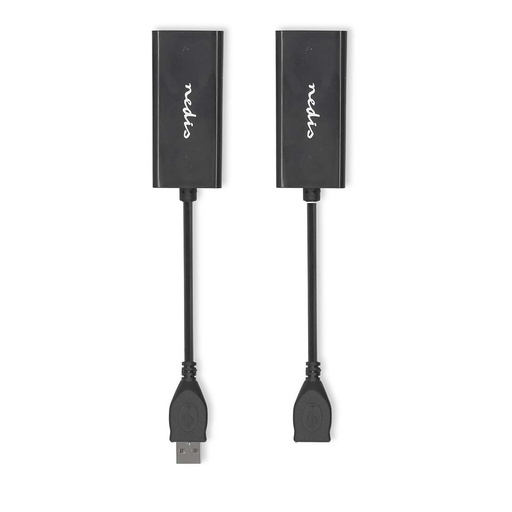 [CCGB61EXTBK500] Rallonge USB Nedis CCGB61EXTBK500 sur CAT5e/6 50 m 480 Mbps nickelée noire