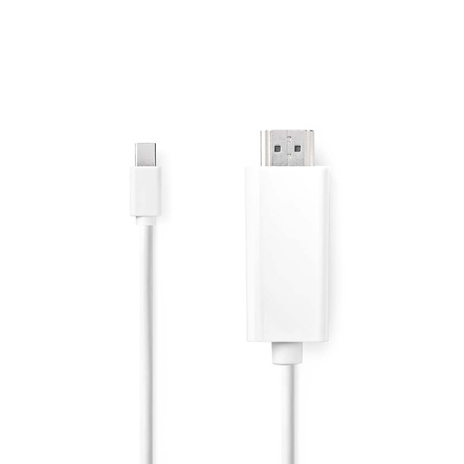 [CCGL37600WT20] Câble DisplayPort 1.2 Nedis CCGL37600WT20 | Mini DisplayPort - HDMI 21,6 Gbit/s, nickelé, 2 m, blanc