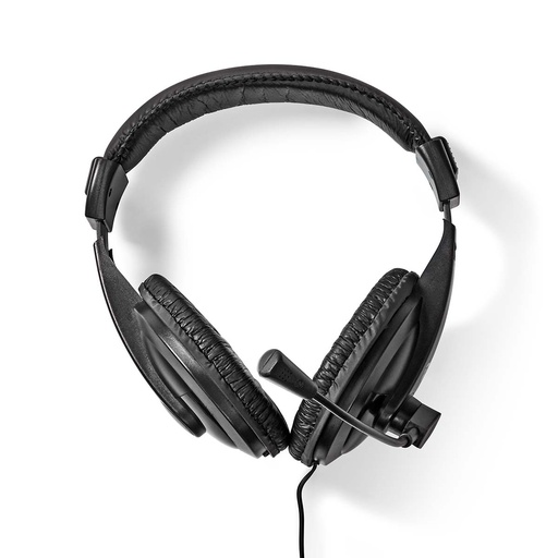 [CHST210BK] Casque PC supra-auriculaire stéréo Nedis CHST210BK avec microphone pliable, jack 13,5 mm, noir