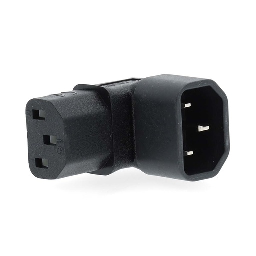 [CEGB1190BK] Fiche d'extension Nedis CEGB1190BK IEC-320-C13 - IEC-320-C14 coudée nickelée noire