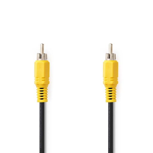 [CVGL24100BK50] Câble vidéo composite Nedis CVGL24100BK50 RCA nickelé 480p 5 m noir