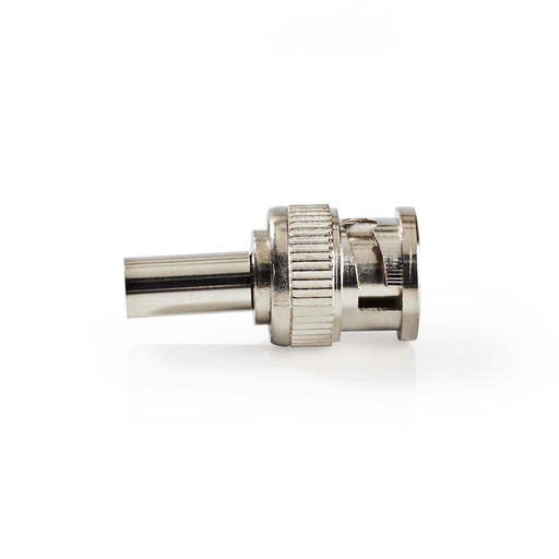 [CVVC01903ME] Connecteur BNC Nedis CVVC01903ME nickelé 50 ohms, entrée de câble à visser, diamètre : 5,0 mm, argent, 25 pièces