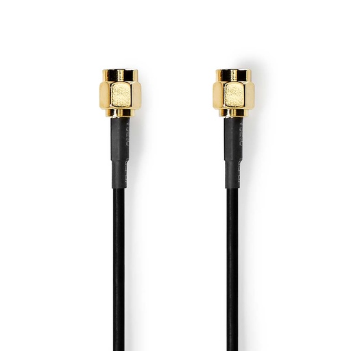 [CSGL02000BK50] Nedis CSGL02000BK50 Antenna Cable SMA Gold Plated 50 Ohm Single Shielded 5m Black