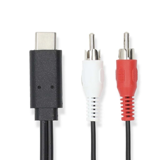 [CCGL64240BK10] Nedis CCGL64240BK10 USB 3.2 Gen 1 Adapter USB-C - 2x RCA 1m Nickel-plated Black