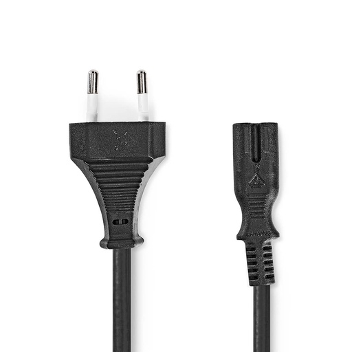 [CEGL11042BK20] Nedis CEGL11042BK20 Power Cable - Euro IEC-320-C7 Nickel Plated 2m Curled Black