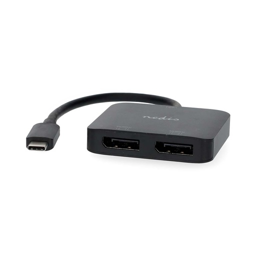 [CCGB64375BK02] Adaptateur USB 3.2 Gen 1 Nedis CCGB64375BK02 USB-C - 2x DisplayPort femelle 4K à 60 Hz 20 cm Noir
