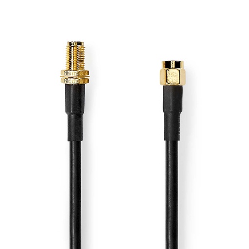 [CSGL02400BK50] Nedis CSGL02400BK50 Antenna Cable SMA Gold Plated 50 Ohm Double Shielded 5.m Black