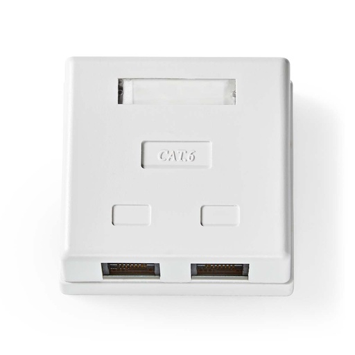 [CCGB89110WT] Nedis CCGB89110WT Network Wall Box Surface Mount 2 Ports UTP CAT6 Gold Plated White