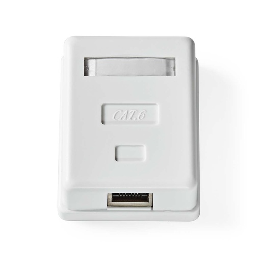 [CCGB89120WT] Nedis CCGB89120WT Network Wall Box Surface Mount 1 Port STP CAT6 Gold Plated White